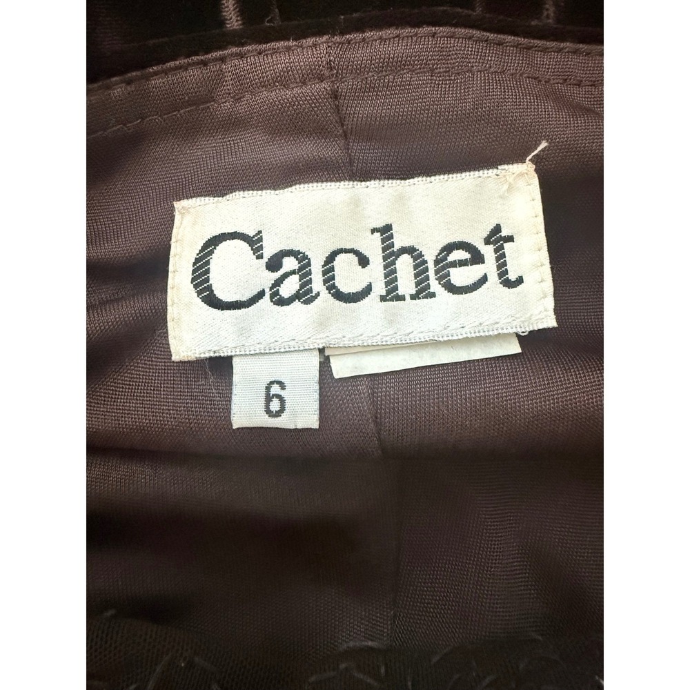 Y2K Cache Maxi Dress Brown Velvet Beaded Fairy Grunge Goth Witchy Sz 6 - Picture 12 of 15